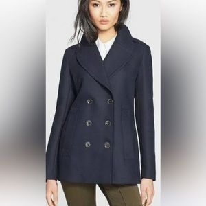 NWT Navy Burberry Pea Coat U.S. Size 10